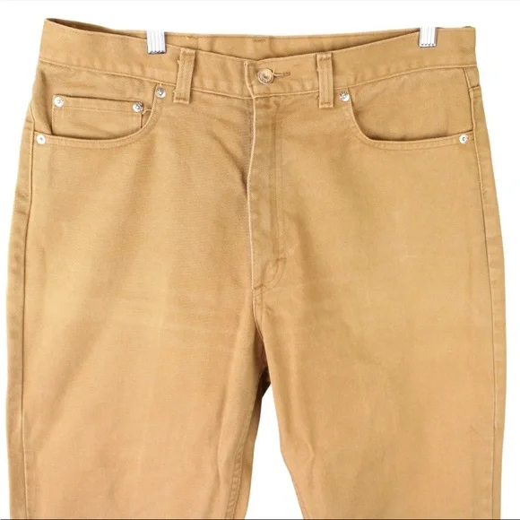 VTG J Crew Jeans Mens 32x 31 Khaki Tan Oarsman Pants For The Long Pull USA Made